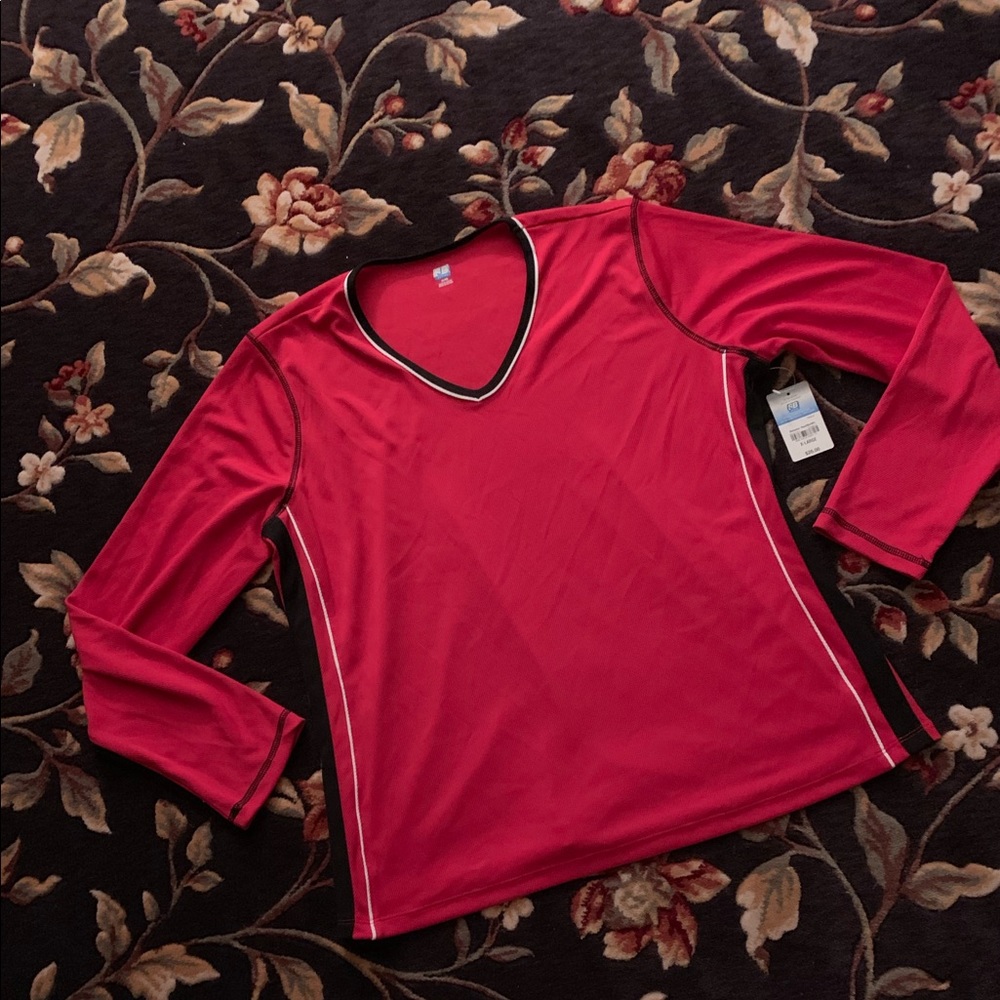 SJB active red dry fit long sleeve shirt NWT